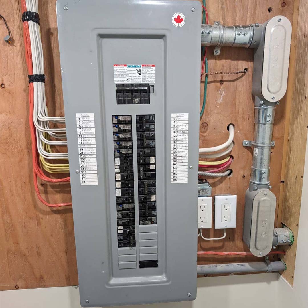 modern electrical panel installation