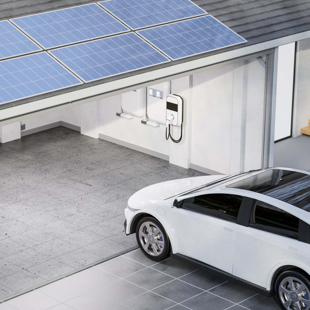 Home solar panels and EV charger